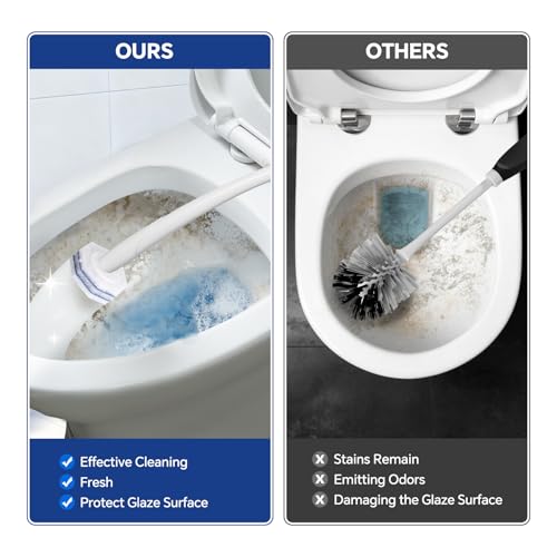 30 Count Upgrade 3-Layer Toilet Bowl Refills Fits for Clorox Toilet Brush | 3X Cleaning Power Disposable Bowl Cleaner Refills for Bathroom Cleaning, No Falling Apart - size: 1 Count (Pack of 30)