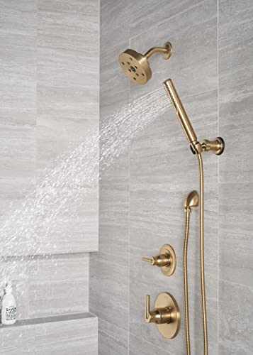 Delta Faucet Trinsic Single Spray Wall-Mount Hand Shower, Hand Held Shower with Hose, Gold Handheld Shower Head, Slide Bar Hand Shower, Handheld Shower, Champagne Bronze 55085-CZ - color: Champagne Bronze