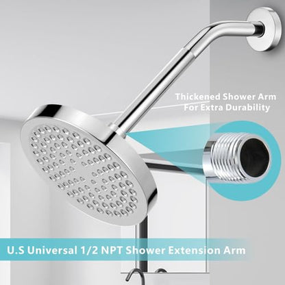Shower Extension Arm, Solid Stainless Steel Shower Pipe Extension with Teflon Tape and Washer, For Lowering or Extending Showerhead(4 Inch, Chrome) - color: Chrome, style: 4 Inch