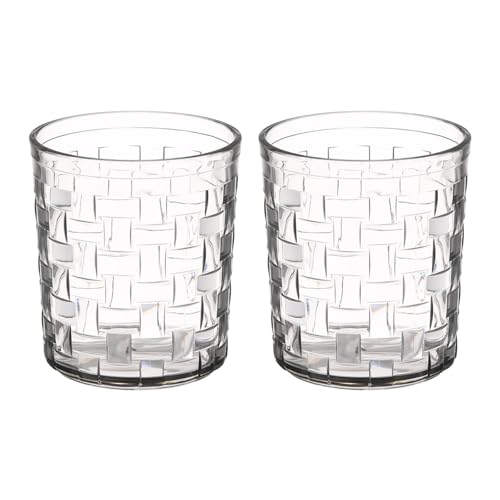 Gaolinci 2 Pcs Bathroom Cups, Clear Acrylic Toothbrush Holder, Tumbler Cup, 13 Oz - color: Grey
