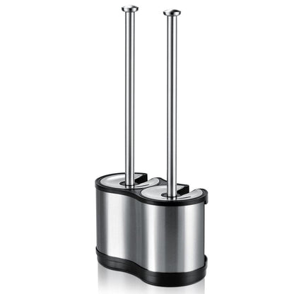 ToiletTree Products Modern Deluxe Freestanding Toilet Brush and Plunger Combo (Stainless Steel, Brush and Plunger Combo Set 4.5” x 9.75” x 18.5") - style: 2.Combo