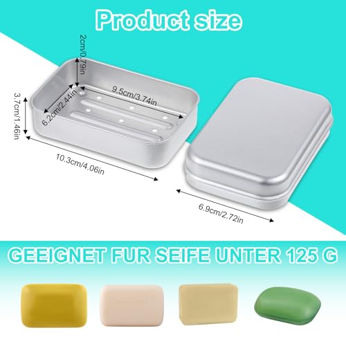 Tyqour Aluminium Travel Soap Container Metal Travel Soap Dish with Lid Self Draining Soap Tin Bar Holder Case Box for Camp Travel Gym Hiking Home Bathroom
