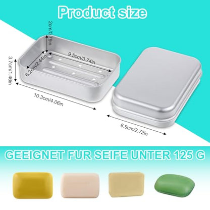 Tyqour Aluminium Travel Soap Container Metal Travel Soap Dish with Lid Self Draining Soap Tin Bar Holder Case Box for Camp Travel Gym Hiking Home Bathroom