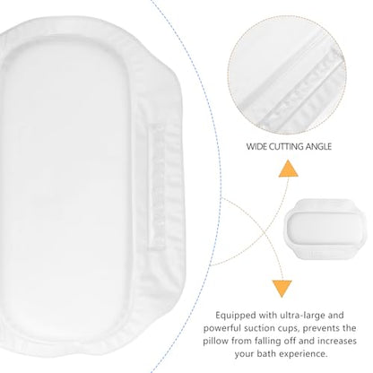 Non-Slip PVC Foam Bath Pillow with Suction Cups, Bathtub Cushion Head and Neck Support for Home Spa and Shower Relaxation