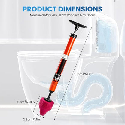 High Pressure Air Toilet Plunger, Heavy Duty Unclogger for Bathroom, Powerful Clog Remover Tool Alternative to Drain Snake (1PC)
