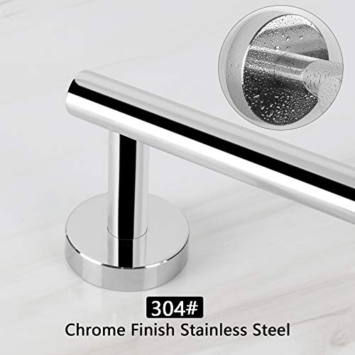 NearMoon Bath Towel Bar, Thicken Stainless Steel Shower Towel Rack Holder Wall Mounted for Bathroom, 9-lnch Overall Length-7-lnch Usable Hanging Space (1 Pack, Chrome Finish) - color: Chrome Finish, size: 9 Inch