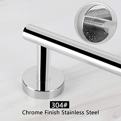 NearMoon Bath Towel Bar, Thicken Stainless Steel Shower Towel Rack Holder Wall Mounted for Bathroom, 9-lnch Overall Length-7-lnch Usable Hanging Space (1 Pack, Chrome Finish) - color: Chrome Finish, size: 9 Inch
