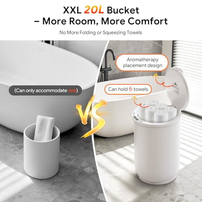 Towel Warmer, Luxury Towel Warmers for Bathroom, Large Blanket Heater Bucket, Aroma Tray for SPA, Auto Timer and Protection Feature, Fits Oversized Towels, Blankets, Bathrobes, PJs, and More