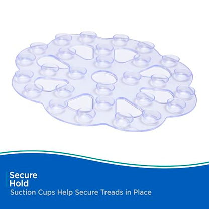 Kenney KN61549 Vinyl Bath Treads with Suction Cups for Use Inside the Bathroom Shower, 5" L x 5" W, Clear - size: 5" (Round)