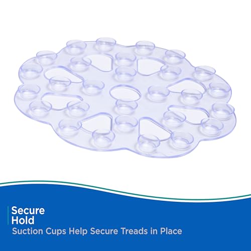 Kenney KN61549 Vinyl Bath Treads with Suction Cups for Use Inside The Bathroom Shower, 5" L x 5" W, Clear (Pack of 4) - size: 5" (Round) (Pack of 4)