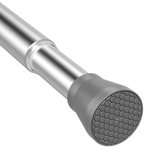 Shower Curtain Rod Tension Curtain Rod 30-64 Inch Silver Shower Rod | Curtain Rod no Drilling Expandable Tension Curtain Rod Spring Curtain Rod for Bathroom Closet Doorway Door - color: Grey., size: 30" to 64"-1Pcs
