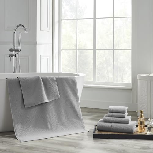 Modern Threads Waffle-Rib 6-Piece Towel Set – Premium Cotton Bath Towels, Ultra-Absorbent & Soft, Elegant Waffle Texture for Bathroom & Spa, Oyster - color: Oyster