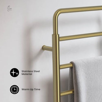 Swiss Madison Ivy 8-Bar Electric Towel Warmer Heated Towel Racks for Bathroom in Brushed Gold - color: Gold