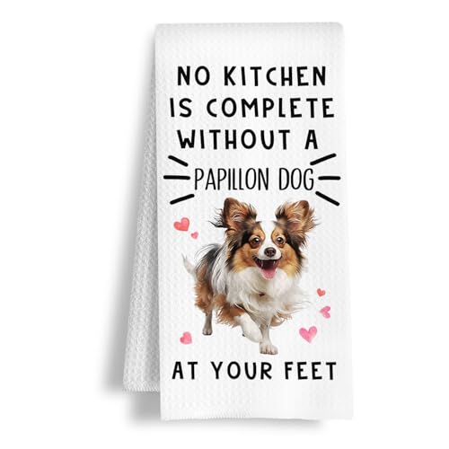 Funny Papillon Dog Hand Towels for Kitchen Home Bathroom Decor, A Kitchen is Not Complete Without A Papillon Dish Towel, Dog Lovers Gift, 16×24 Inch - color: Papillon-kitchen