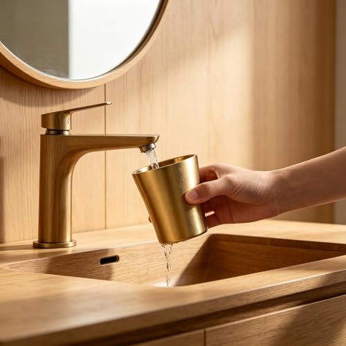 COLLBATH Stainless Steel Mouthwash Cups - 180 Ml/10.98 Inch Tumbler Cup for Bathroom, Bathroom Brushing Mug Home Counter Organizer