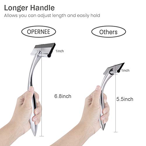 Shower Squeegee with Self Adhesive Hook, 10 Inches Stainless Steel Squeegee Cleaner, All-Purpose Window Scraper for Bathroom Doors, Mirror, Windows and Car Glass (10 Inch, Silver)