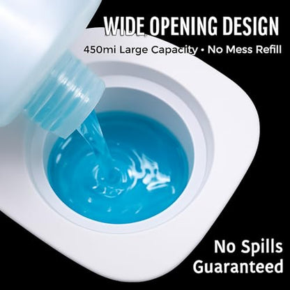 Automatic Soap Dispenser with Digital Display, Touchless Sensor, USB-C Rechargeable, No Drip Pump, 3-Level Adjustable, IPX5 Waterproof, 450ml Capacity – Modern Bathroom & Kitchen Countertop (VHITE) - color: Vhite