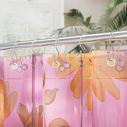 AmazerBath Chrome Shower Curtain Hooks Shower Curtain Rings, Simple Double Sided Shower Curtain Hooks Rust Proof, Smooth Glide Metal Shower Hooks for Shower Curtain Rod, 12 Pcs Shower Rod Hooks - color: Chrome, style: Minimalist - Double Shower Hooks