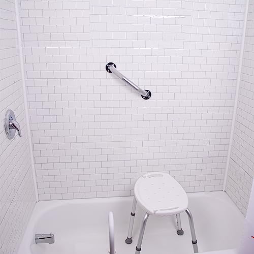 Carex Textured Grab Bars for Bathtubs and Showers - Grab Bars for Bathroom Safety - 12 inch Durable Stainless Steel Shower Handle Serves as Handicap Grab Bar and Elderly Assistance Products - size: (Pack of 1)