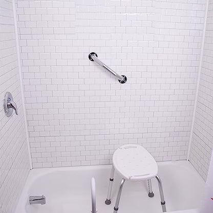 Carex Textured Grab Bars for Bathtubs and Showers - Grab Bars for Bathroom Safety - 12 inch Durable Stainless Steel Shower Handle Serves as Handicap Grab Bar and Elderly Assistance Products - size: (Pack of 1)