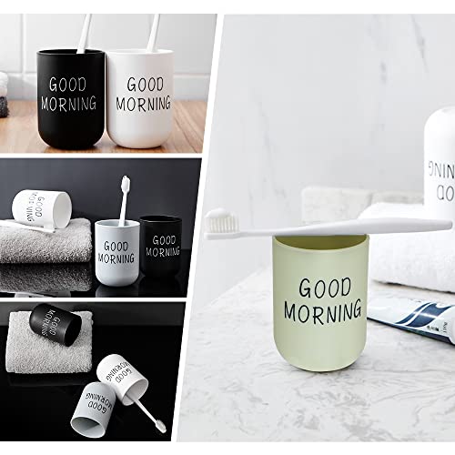 SITAKE 4 Pcs Bathroom Tumblers Cups, Unbreakable Reusable Toothbrush Holders, Eco-Friendly Plastic Drinking Cups for Water, Coffee, Milk, Juice, Tea(4 Colors)