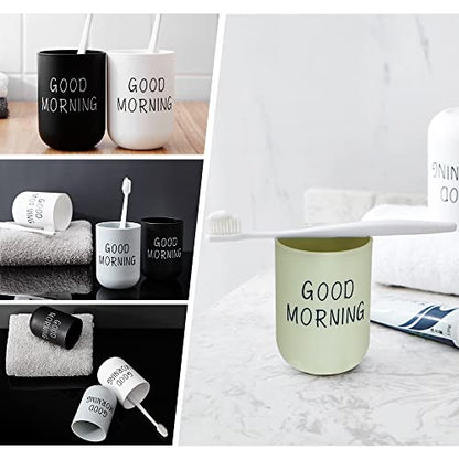SITAKE 4 Pcs Bathroom Tumblers Cups, Unbreakable Reusable Toothbrush Holders, Eco-Friendly Plastic Drinking Cups for Water, Coffee, Milk, Juice, Tea(4 Colors)