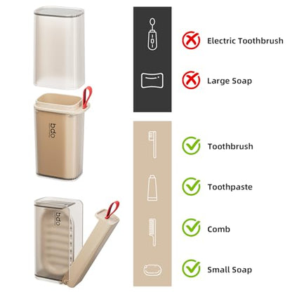 Bar Travel Soap Case Container, Portable Toothbrush Holder, Clear Coffee | Dish Soap, drainage, leakproof, 7.88 in, Traveling Toothpaste Tooth Brush Holder, Cover, Trip, Camping - color: Gray Coffee