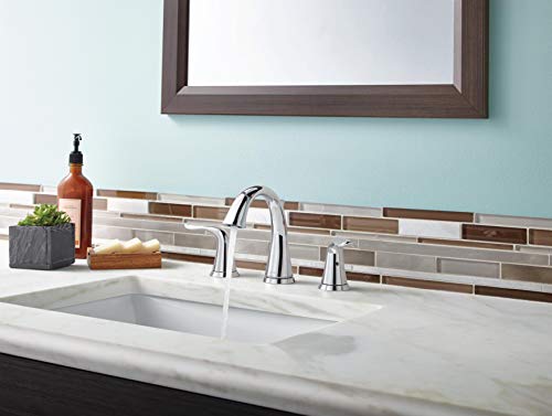 Delta Faucet Lahara Widespread Bathroom Faucet Chrome, Bathroom Faucet 3 Hole, Diamond Seal Technology, Metal Drain Assembly, Chrome 3538-MPU-DST - color: Chrome