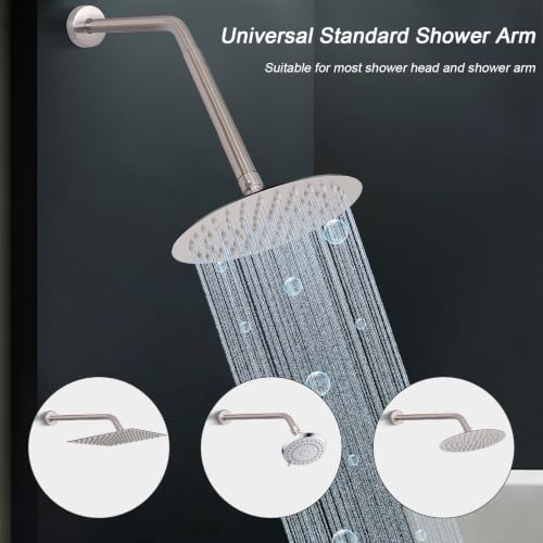 Shower Head Extension Arm, Shower Extender Water Outlet- Lowers Existing, Shower Pipe Extension for Bathroom, Made of Solid Metal Stainless Steel(8 Inch, Brushed Nickel) - color: Brushed Nickel, style: 8 Inch