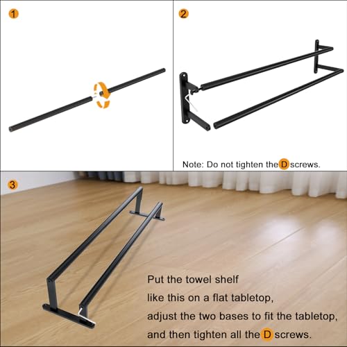 32Inch Double Towel Bar, JIAPAIDUO Towel Rack for Bathroom, Stainless Steel Double Bath Towel Bar, Wall Mounted Towel Holder, Matte Black - color: Black-32inch-b