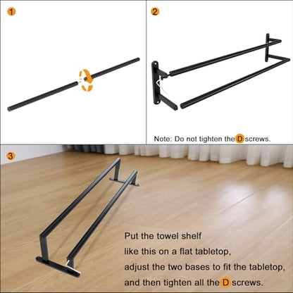 32Inch Double Towel Bar, JIAPAIDUO Towel Rack for Bathroom, Stainless Steel Double Bath Towel Bar, Wall Mounted Towel Holder, Matte Black - color: Black-32inch-b