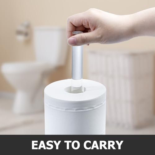 MyGift Freestanding Toilet Paper Holder Stand - Bathroom Toilet Paper Storage with Floor Standing Roll Dispenser - color: Clear