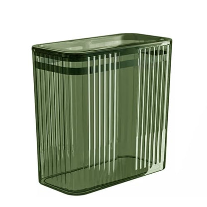 Bathroom Trash Cans with Lids, 3.5 Gallon (Green) | Garbage Can for Bedroom, Office, Plastic Slim Waste Basket with Press Top Lid, 15L Clear Trash Bin for Home, Kitchen - color: Green, style: Side Opening