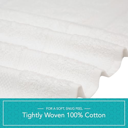 Pleasant Home Bath Towels Set of 6 (24” x 50”) 100% Cotton, White | 515 GSM | Lightweight, Soft & Highly Absorbent Luxury Towels for Bathroom | for Gym, Pool & Spa - color: White