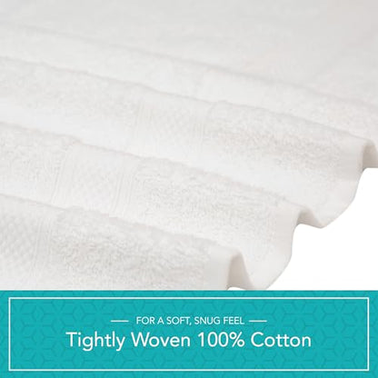 Pleasant Home Bath Towels Set of 6 (24” x 50”) 100% Cotton, White | 515 GSM | Lightweight, Soft & Highly Absorbent Luxury Towels for Bathroom | for Gym, Pool & Spa - color: White