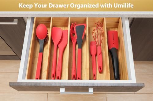 Expandable Kitchen Drawer Organizer, 2.5" High Bamboo Utensils Silverware Tray, Adjustable Large Deep Wood Organization Holder - style: For Utensil (13"~20" x 17")