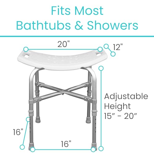 Vive Heavy Duty Bariatric Shower Chair | Bath Stool & Bathtub Seat for Inside Tub Elderly, Seniors, Handicap & Disabled Adults- Non-Slip, Adjustable, Supports 550 lbs - size: Bariatric