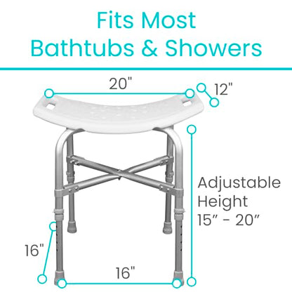 Vive Heavy Duty Bariatric Shower Chair | Bath Stool & Bathtub Seat for Inside Tub Elderly, Seniors, Handicap & Disabled Adults- Non-Slip, Adjustable, Supports 550 lbs - size: Bariatric