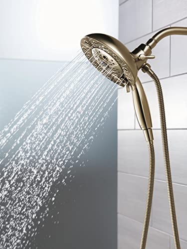 Delta Faucet 5-Spray In2ition Dual Shower Head with Handheld Spray, H2Okinetic Gold Shower Head with Hose, Showerheads, Handheld Shower Heads, Magnetic Docking, Champagne Bronze 58480-CZ-PK - color: Champagne Bronze