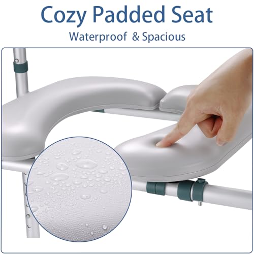 Raised Toilet Seat with Handles, FSA HSA Eligible Toilet Seat Riser for Seniors with Adjustable Height & Width, 400lb Padded Elevated Toilet Seat for Elderly, Handicap and Disabled, Fit Any Toilet