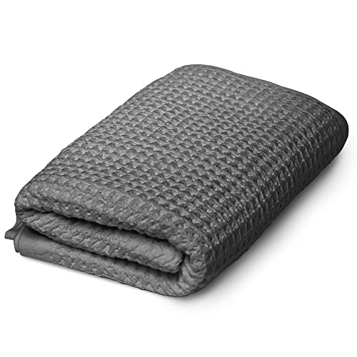 Hand Towels for Bathroom, Waffle Silver-Ion Pima Cotton, Quick Dry, Grey | Silver Ion Technology; waffle weave design for quick-drying; 100% U.S. Pima Cotton; plush for spa or everyday use - color: Grey, style: Hand Towel