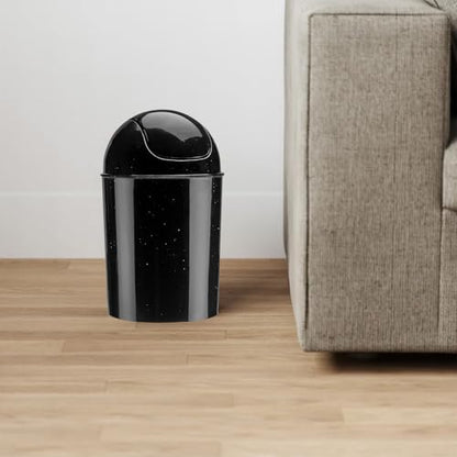 Umbra 1.25 Gallon Mini Waste Can with Removable Swing-Top Lid - Small Garbage Bin for Kitchen, Bathroom, Bedroom, Office - Compact Trash Can Fit Under Tables & Counters - Galaxy Black - color: Galaxy