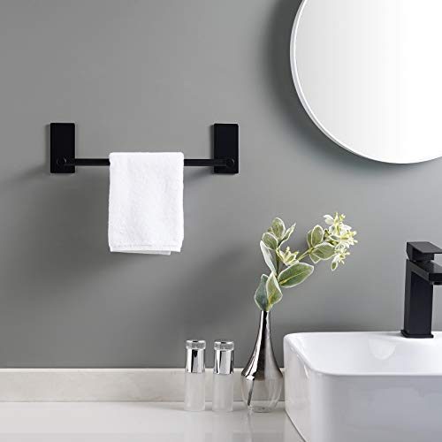 KES 12-Inch Towel Bar for Bathrooms, Adhesive Hand Towel Holder, Wall Mounted No Drill SUS 304 Stainless Steel Matte Black, A7000S30-BK - color: Matte Black, size: 12 Inch