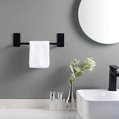 KES 12-Inch Towel Bar for Bathrooms, Adhesive Hand Towel Holder, Wall Mounted No Drill SUS 304 Stainless Steel Matte Black, A7000S30-BK - color: Matte Black, size: 12 Inch