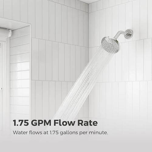 Pfister Universal Shower Head, Shower Arm Not Included, 5-Function, 1.75 GPM, Polished Chrome Finish, 015WS2UT01C - color: Polished Chrome