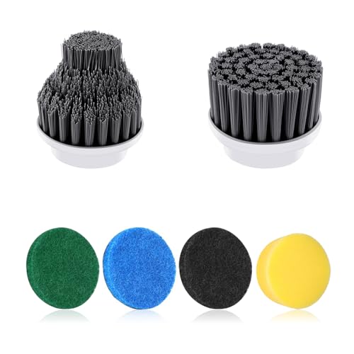 Electric Spin Scrubber Brush Heads Set for NOLYTH Power Spin Scrubber, 6 Pack Replaceable Brush Heads for Cleaning Corners Grout Stain on Stove, Sinks, Tubs, Tiles, Bathroom, Kitchen etc | Power Spin Scrubber, 6 Pack Brush Heads for Cleaning Corners Grout