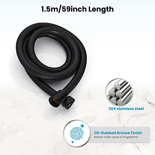 gotonovo Shower Hose 59 Inches for Bathroom Extra Long SUS304 Stainless Steel Handheld Shower Head Hose with Brass Insert and Nut Flexible Oil Rubbed Bronze - color: Oil Rubbed Bronze