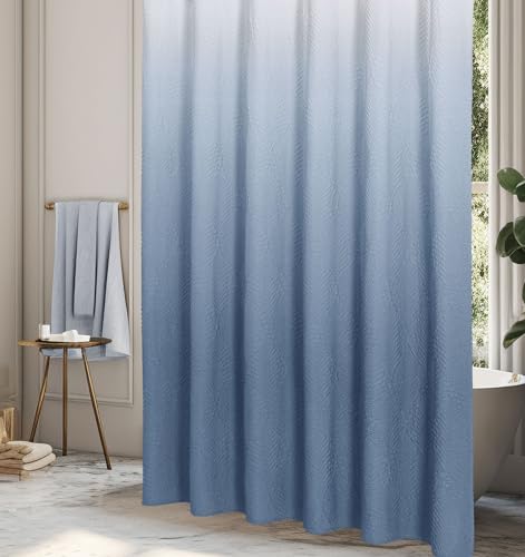 Ombre Blue Shower Curtain for Bathroom, Farmhouse Bath Curtain 72x72 - color: Ombreblue, size: 72"W x 72"L (Pack of 1)