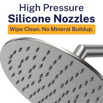HammerHead Showers® Solid Metal 8 Inch Rainfall Shower Head – GRAY - Shower Head Rainfall - 2.5 GPM High Flow Shower Head Optimized for Pressure – Large Round Rain Shower Head - color: HammerHead Gray, size: 2.5 GPM
