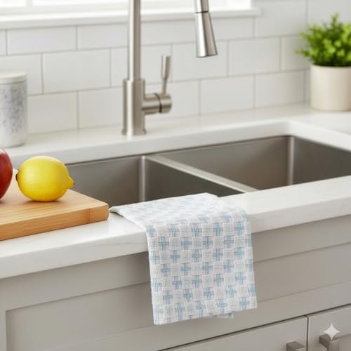 100% Cotton Washcloths 12x12 in, Blue (6 Pack) - color: Blue
